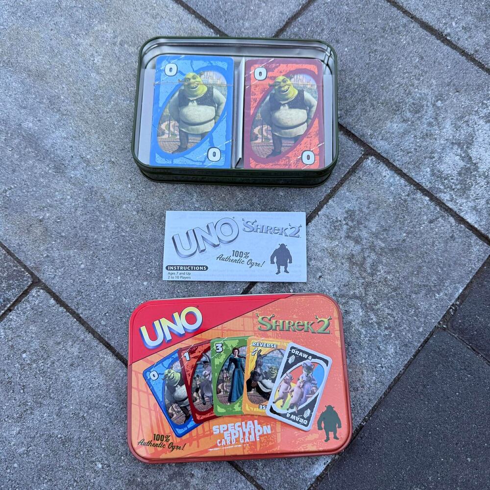 Vintage Shrek 2 UNO Special Edition Card Game - Collectible Tin - 2004 Mattel